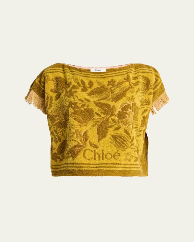 Short-Sleeve Towelling Boxy Top
